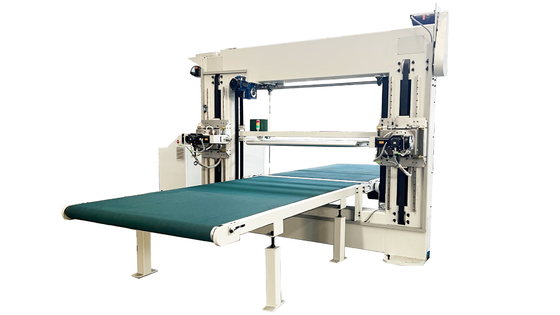 Pemotong Pisau Ganda Otomatis Horizontal PU Busa Spons Mesin Pemotong CNC