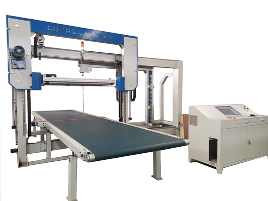Mesin Pemotong Spons Horizontal CNC Busa PU Pisau Berosilasi Otomatis 6kw