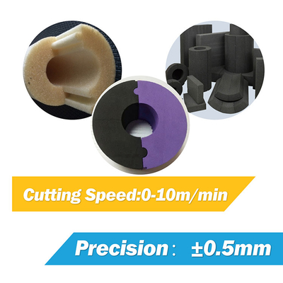 Precision PU Foam Cutting Machine Untuk Rock Wool PIR EVA Vertical Cutter 5 Roda