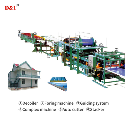 Versatile Disesuaikan EPS / Rock Wool Sandwich Panel Mesin Untuk Atap Dan Dinding