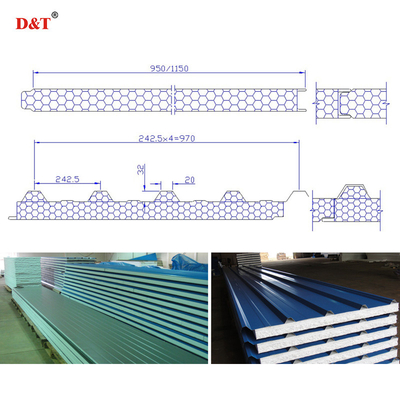 Versatile Disesuaikan EPS / Rock Wool Sandwich Panel Mesin Untuk Atap Dan Dinding