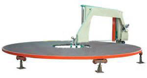 Meja Bundar Horizontal Sponge Circle Cutting Machine Kinerja Tinggi Disesuaikan
