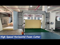 Otomatis Polyurethane Foam Cutter Untuk Sponge Sheet High Speed Horizontal Foam Cutting Machine